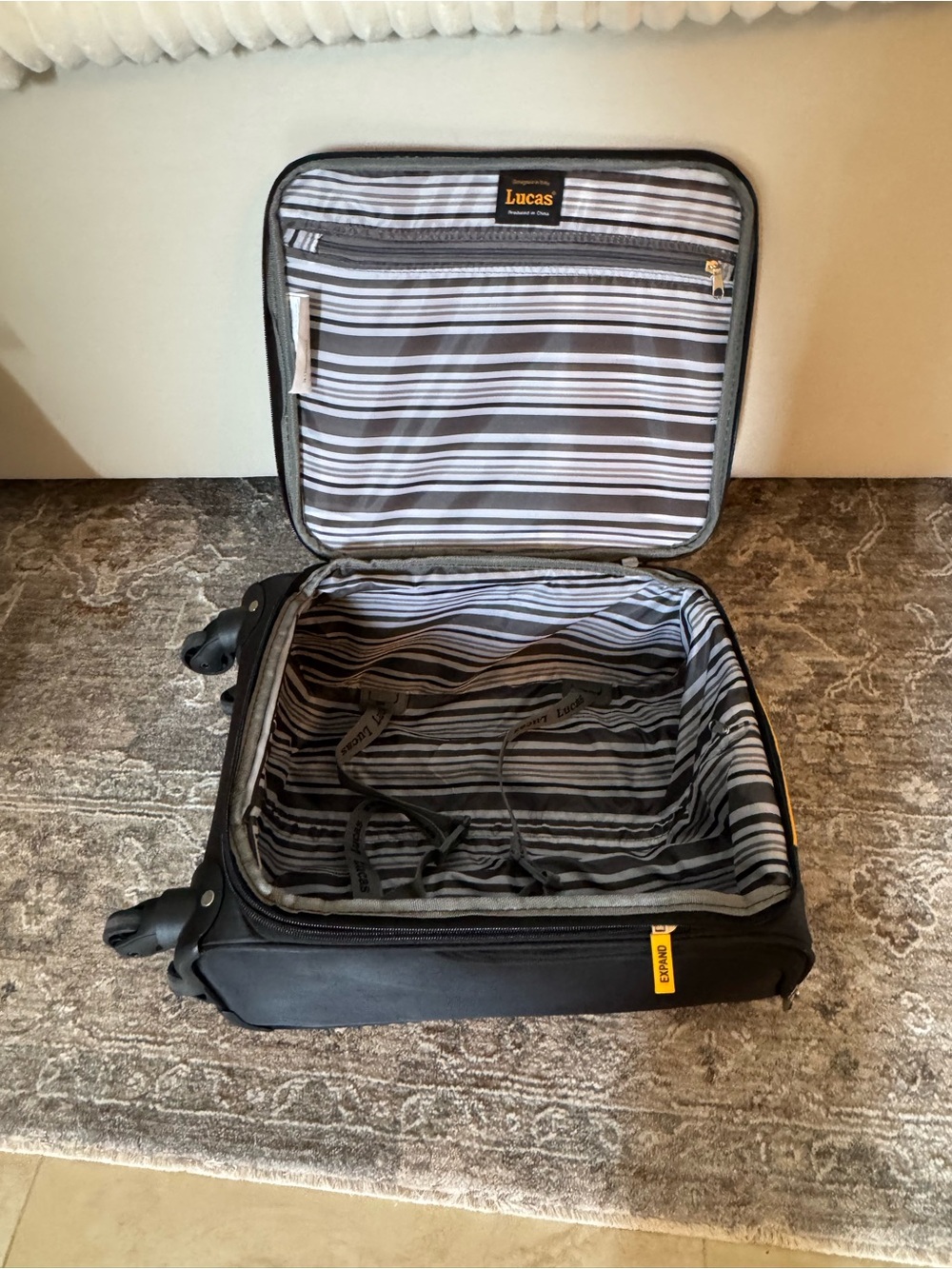 Lucas Two-Tone Yellow and Black Compact Carry-on. 17 x13”. - Picture 4 of 4